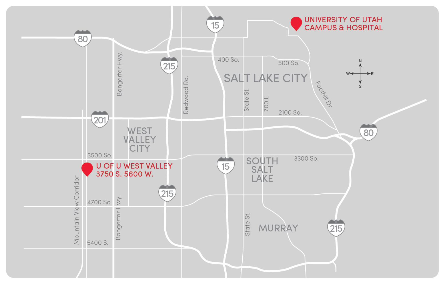 u west valley map